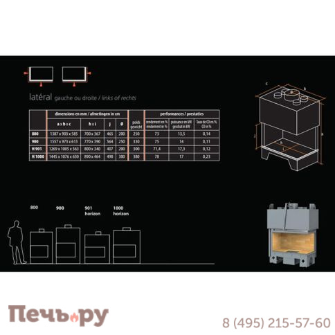 Каминная топка Totem Lateral Horizon 1000 фото 9