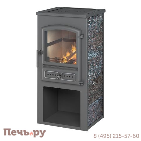 Печь камин Этна (БКД) с плитой Амбифолит фото