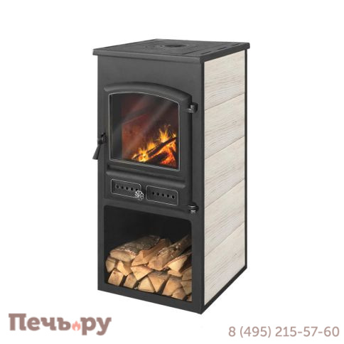 Печь камин Этна (БКД) с плитой Бежевая фото