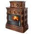Кафельная печь ABX Karelie P OX, кафельный цоколь - вставка стальная