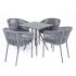 Обеденная группа 4SiS Конте на 4 персоны, квадратный стол, цвет серый гранит