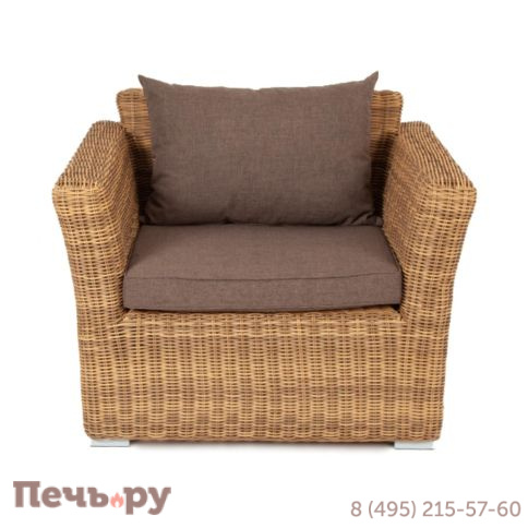 4SiS Капучино кресло из искусственного ротанга, цвет соломенный фото 2