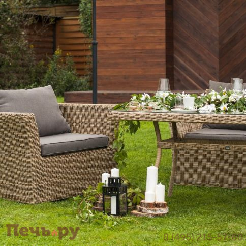 4SiS Капучино кресло из искусственного ротанга, цвет соломенный фото 7