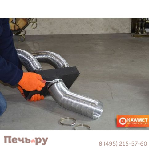 Адаптер стальной для подвода наружного воздуха Kaw-Met к моделям W17 16.1/ 12.3 кВт EKO фото 4