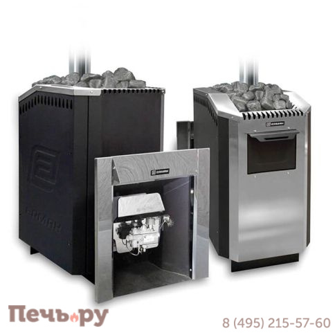 Банная газо-дровяная печь Ермак Уралочка 36 фото