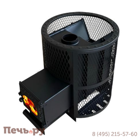 Банная печь Берёзка Корвет 15 ДТ3 сетчатый кожух стекло фото 4