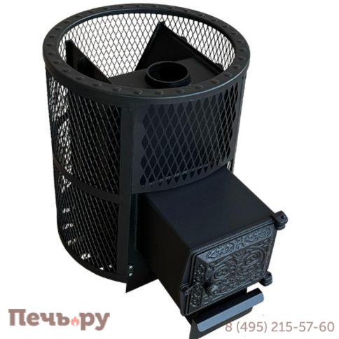 Банная печь Берёзка Корвет 24 ДТ-3 сетчатый кожух фото 3