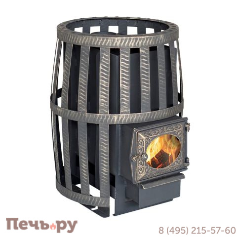 Банная печь Берёзка Корвет 24 сетчатый кожух ДТ-3 стекло фото 2