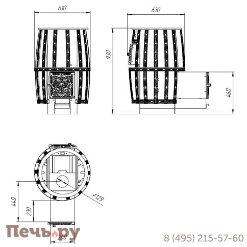 Банная печь Берёзка Витязь 18 ДТ-4 закрытая каменка фото 7