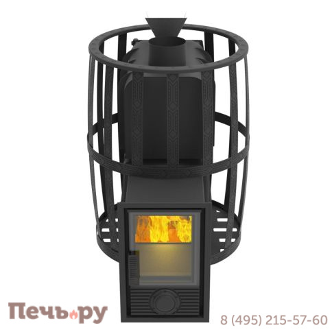 Банная печь Берёзка Воевода 20 Д-2 стекло, сетчатый кожух, закрытая каменка фото 3