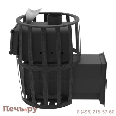 Банная печь Берёзка Воевода 20 Д-2 стекло, сетчатый кожух, закрытая каменка фото 4
