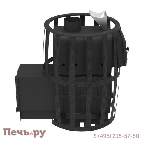 Банная печь Берёзка Воевода 20 ДТ-4 сетчатый кожух, закрытая каменка фото 2