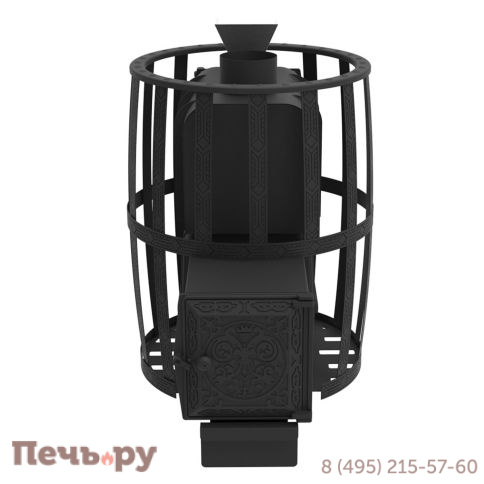 Банная печь Берёзка Воевода 20 ДТ-4 сетчатый кожух, закрытая каменка фото 3