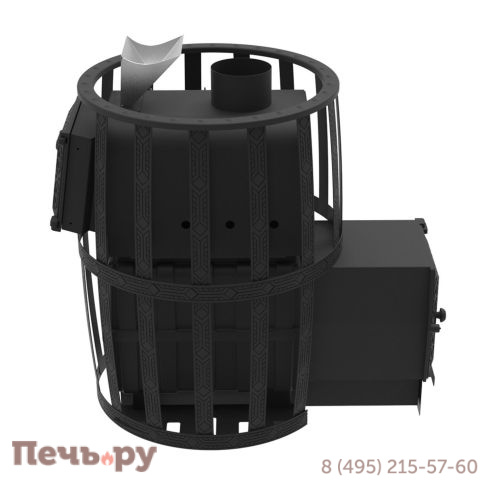 Банная печь Берёзка Воевода 20 ДТ-4 сетчатый кожух, закрытая каменка фото 4