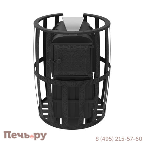 Банная печь Берёзка Воевода 20 ДТ-4 сетчатый кожух, закрытая каменка фото 6