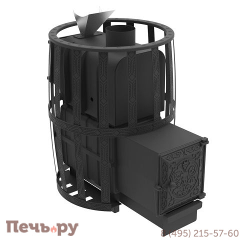 Банная печь Берёзка Воевода 20 ДТ-4 сетчатый кожух, закрытая каменка фото