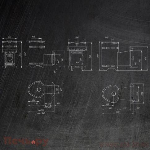 Банная печь Ферингер Классика в кожухе Дуб ПС - паровая до 23 куб. м. с закрытой каменкой фото 4