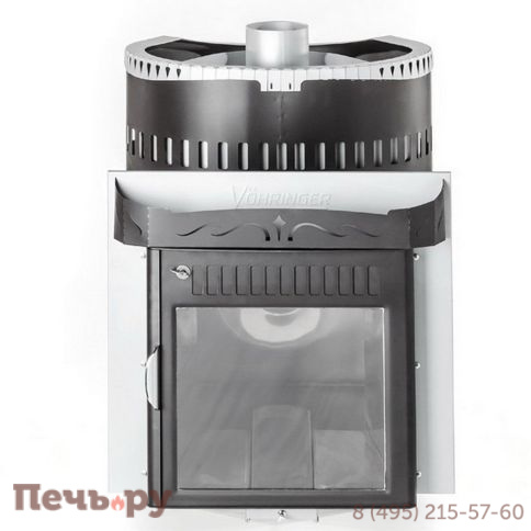 Банная печь Ферингер Золотое сечение Добрыня - экран до 30 куб. м. с открытой каменкой фото