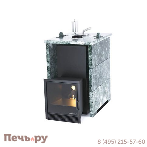 Банная печь ИзиСтим Анапа в трёхстороннем кожухе из змеевика фото