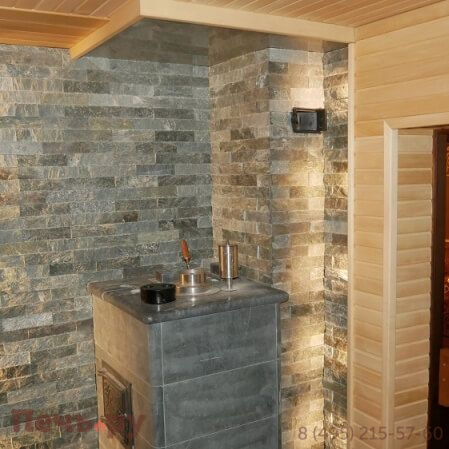 Банная печь ИзиСтим Геленджик-М2 в кожухе из талькохлорита фото 3