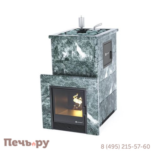 Банная печь ИзиСтим Геленджик-М2 в кожухе из змеевика с открытым верхом фото