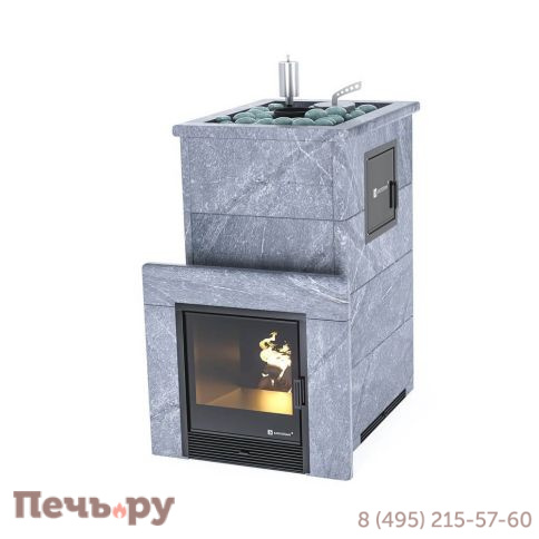 Банная печь ИзиСтим Геленджик-М2 в кожухе  с открытым верхом  из талькохлорита фото