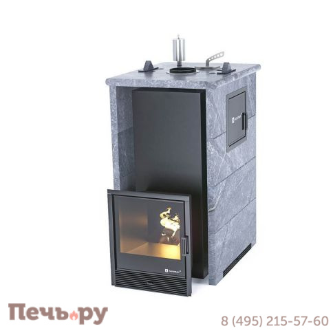 Банная печь ИзиСтим Геленджик-М2 в трёхстороннем кожухе из талькохлорита фото