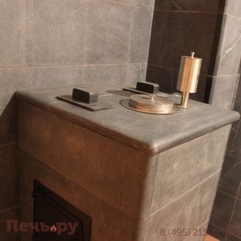 Банная печь ИзиСтим Геленджик в трёхстороннем кожухе из талькохлорита фото 3