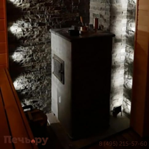 Банная печь ИзиСтим Сочи-М2 в трёхстороннем кожухе из талькохлорита фото 4