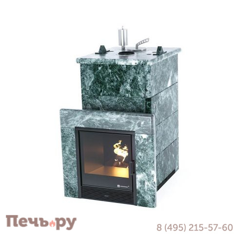 Банная печь ИзиСтим Сочи в кожухе из змеевика фото