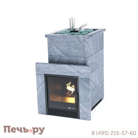 Банная печь ИзиСтим Сочи в кожухе  с открытым верхом из талькохлорита фото