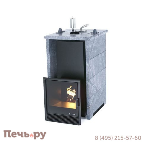 Банная печь ИзиСтим Сочи в трёхстороннем кожухе из талькохлорита фото