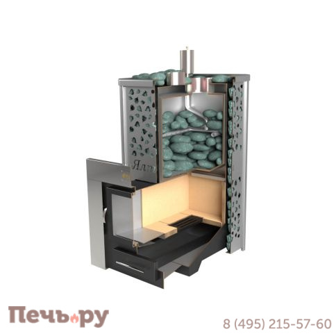 Банная печь ИзиСтим Ялта 35 в камне с газовой горелкой фото 8
