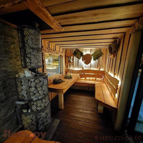 Банная печь Прометалл Атмосфера L с сеткой фото 31