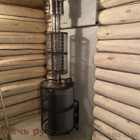 Банная печь Прометалл Атмосфера L с сеткой нержавейкой фото 30