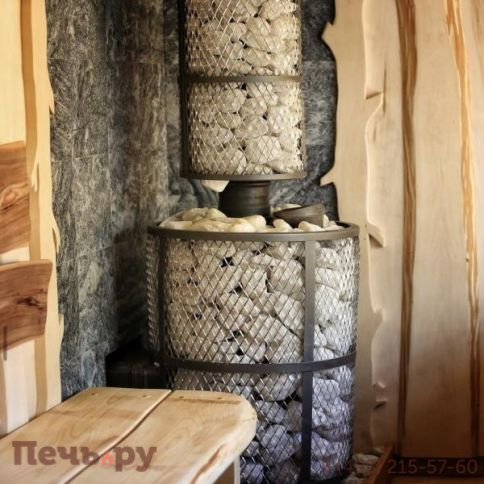 Банная печь Прометалл Атмосфера-М (Мини) с сеткой фото 18