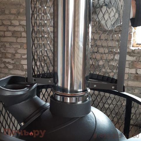 Банная печь Прометалл Атмосфера М (Мини) с сеткой нержавейкой фото 29