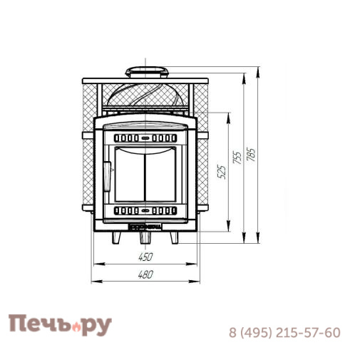 Банная печь Прометалл Атмосфера М (Мини) с сеткой нержавейкой фото 5