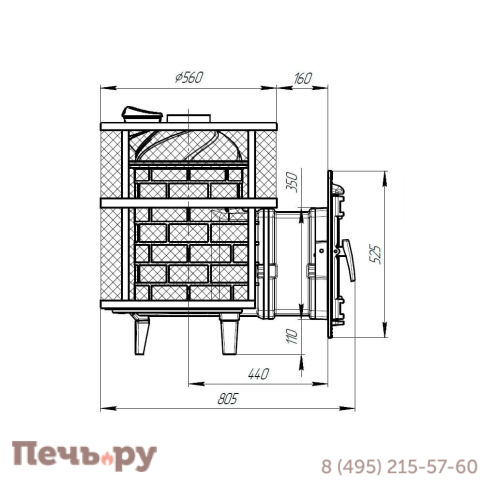 Банная печь Прометалл Атмосфера М (Мини) с сеткой нержавейкой фото 6