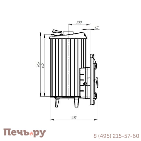 Банная Печь Прометалл Атмосфера XL КТТ в ламелях фото 9