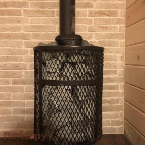 Банная печь Прометалл Атмосфера XL с сеткой нержавейкой фото 25