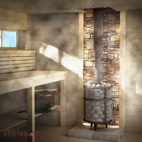 Банная печь Прометалл Атмосфера XL с сеткой нержавейкой фото 27