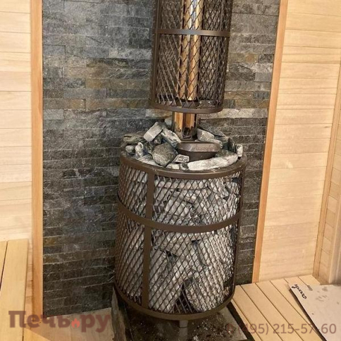 Банная печь Прометалл Атмосфера XL с сеткой нержавейкой фото 31