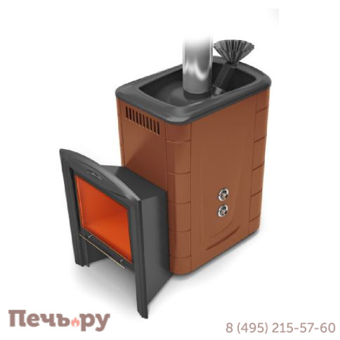Банная печь ТМФ Гейзер 2014 Inox Витра ЗК ТО терракота фото