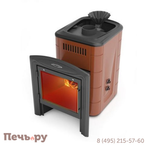 Банная печь ТМФ Гейзер Мини 2016 Carbon Витра ЗК ТО терракота фото