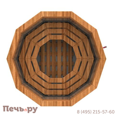 Банный чан Сибирский завод 10 граней с обшивкой и лестницей фото 2
