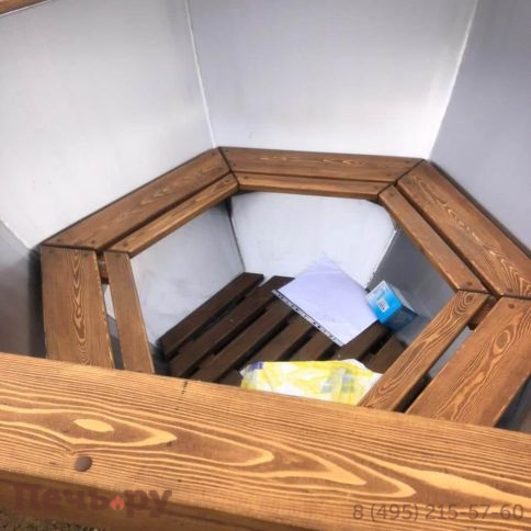 Банный чан Сибирский завод 6 граней с обшивкой и лестницей фото 3