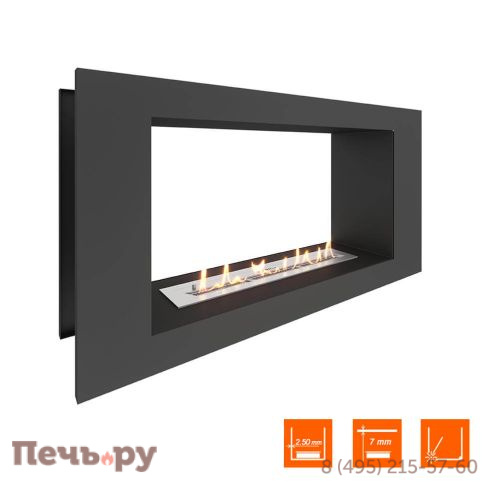 Биокамин сквозной SteelHeat Long 1000 фото