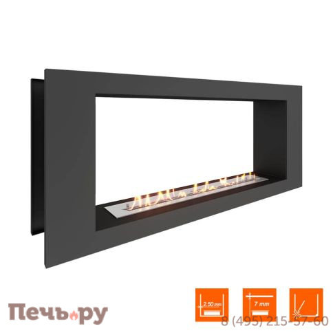 Биокамин сквозной SteelHeat Long 1200 фото 2