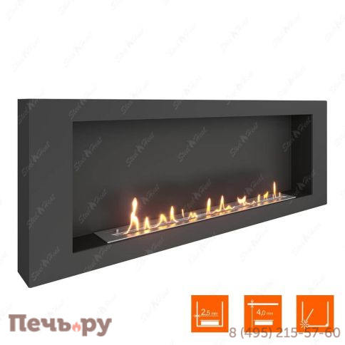 Биокамин SteelHeat  Wall Grand 1500 чёрный фото